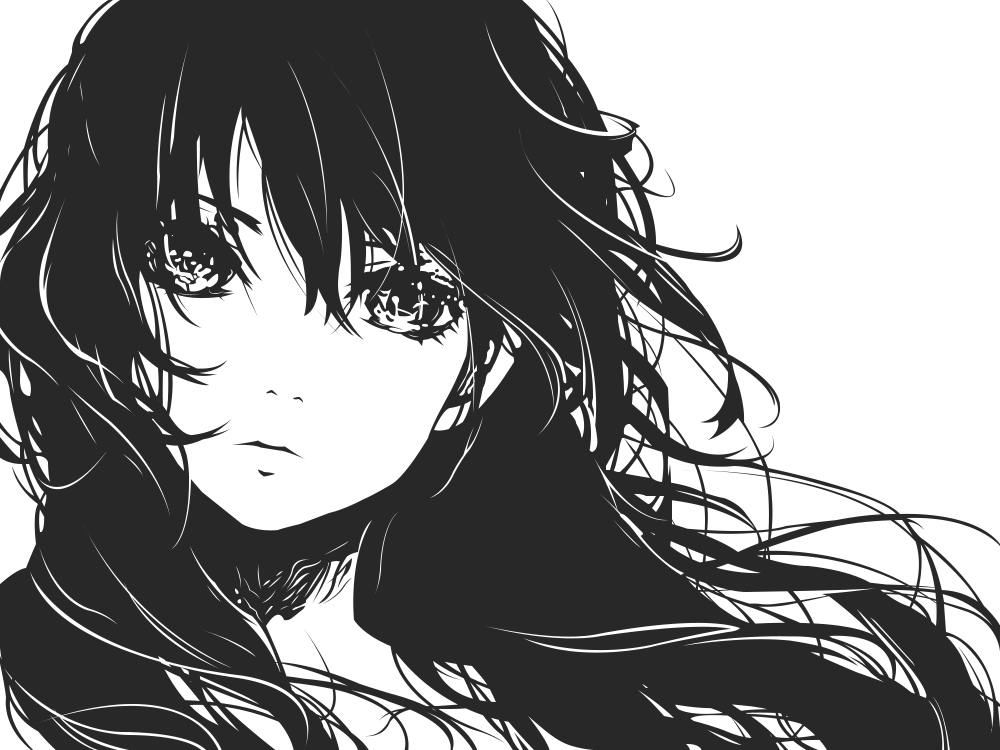 anime manga japan girl blackandwhite image by @anime02